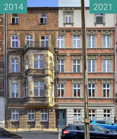 Before-and-after picture of Rebuilding of a Palace in Wroclaw (pt 5) between 2014 and 2021
