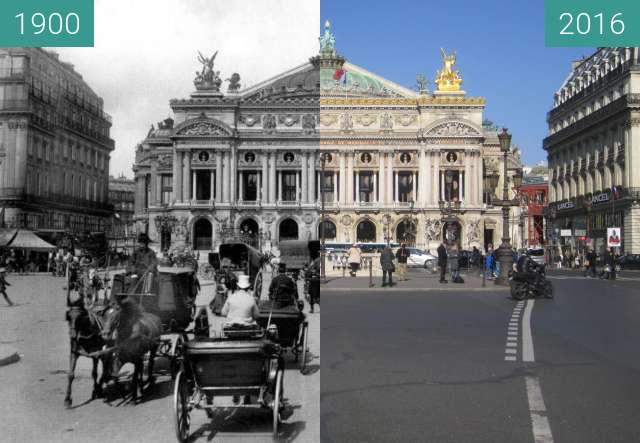Image avant-après de Opéra Garnier entre 1900 et 29/02/2016