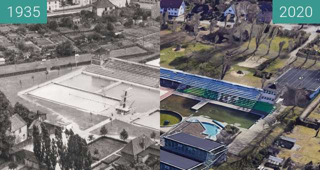 Vorher-Nachher-Bild von Moskaubad zwischen 1935 und 2020