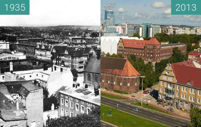 Image avant-après de Widok z Zamku/Die Aussicht vom Schloss entre 1935 et 2013