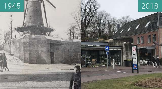 Vorher-Nachher-Bild von Old bunker Alkmaar Flower shop zwischen 1945 und 22.03.2018