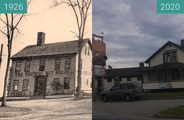 Image avant-après de Perry's Tropical Nut House entre 1926 et 22/07/2020