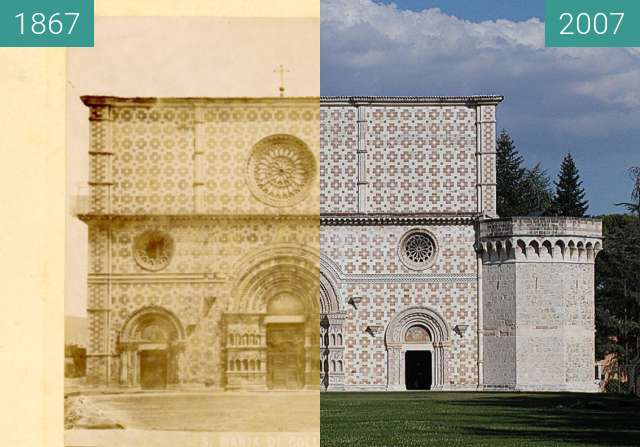 Before-and-after picture of Basilica di Santa Maria di Collemagno between 1867 and 2007-Aug-18