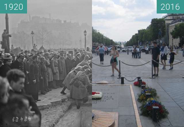 Image avant-après de Tomb of the Unknown Soldier entre 1920 et 25/06/2016