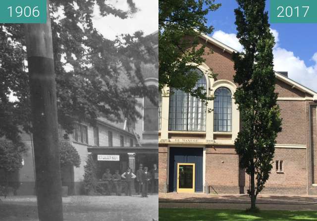 Before-and-after picture of Manege, Leeuwarden between 1906 and 2017-Jul-12