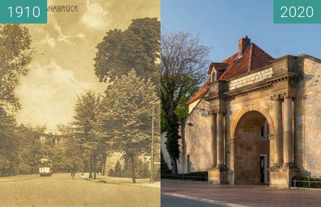 Before-and-after picture of Hegertor between 09/1910 and 03/2020