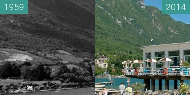 Before-and-after picture of La Frégate restaurant between 1959 and 2014-May-24