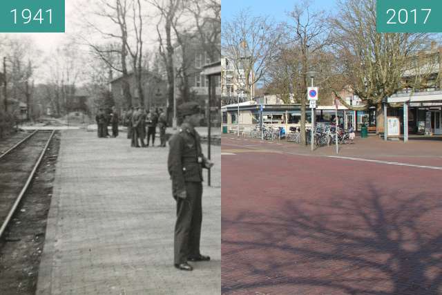 Vorher-Nachher-Bild von Station Bergen zwischen 1941 und 2017