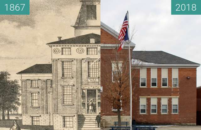 Vorher-Nachher-Bild von Jackson County Courthouse (Bellevue, Iowa) zwischen 1867 und 19.11.2018