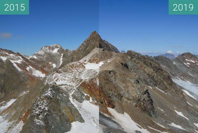 Before-and-after picture of Stubai Top of Tyrol between 2015-Sep-08 and 2019-Aug-27