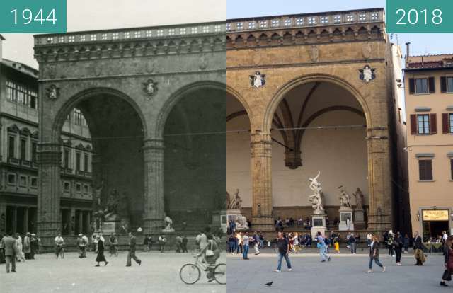 Vorher-Nachher-Bild von Florence, Italy 1944/2018, Town Hall zwischen 07.1944 und 17.05.2018