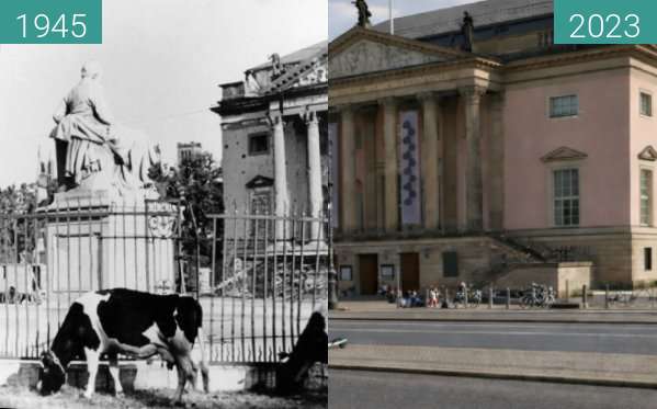 Vorher-Nachher-Bild von Berlin Staatsoper zwischen 1945 und 2023