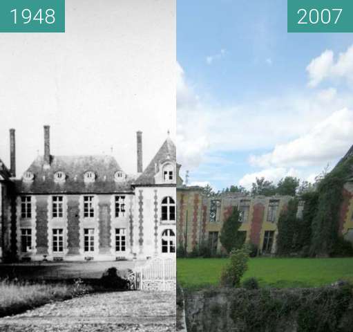 Vorher-Nachher-Bild von Chateau de Coupvray zwischen 1948 und 21.07.2007