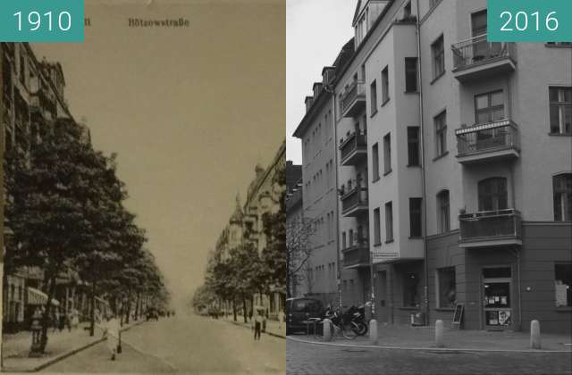 Vorher-Nachher-Bild von Lippehner-Ecke-Bötzowstr. zwischen 1910 und 27.04.2016