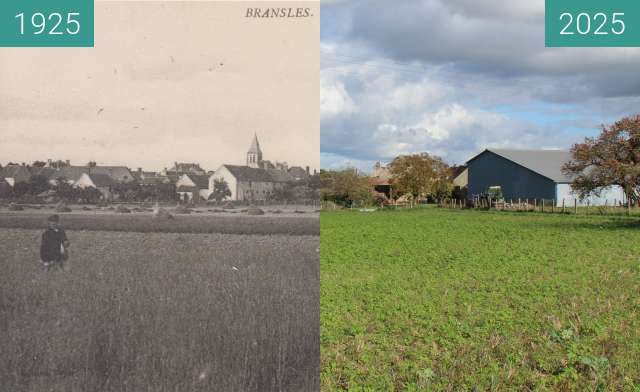 Image avant-après de Bransles panorama sud ouest entre 1925 et 25/10/2025