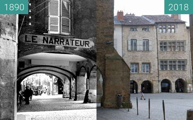 Before-and-after picture of Villefranche de rouergue between 1890 and 2018-Jul-06