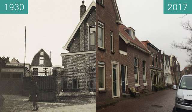 Vorher-Nachher-Bild von Oudegracht, entrace to the Melcoplein zwischen 1930 und 20.12.2017
