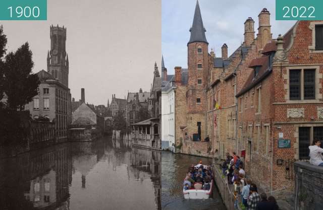Before-and-after picture of Quai du Rosaire between 1890 and 10/2022