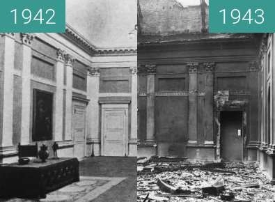 Before-and-after picture of Bombed Turin between 1942 and 1943