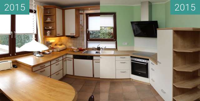 Before-and-after picture of Küchenrenovierung between 2015-Feb-01 and 2015-Mar-05