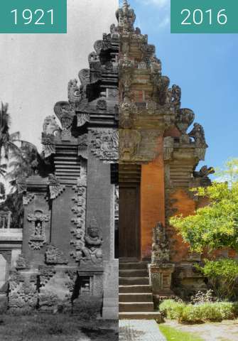 Before-and-after picture of Verziertes Tor im Bali-Museum in Denpasar between 1921 and 2016-Jun-07