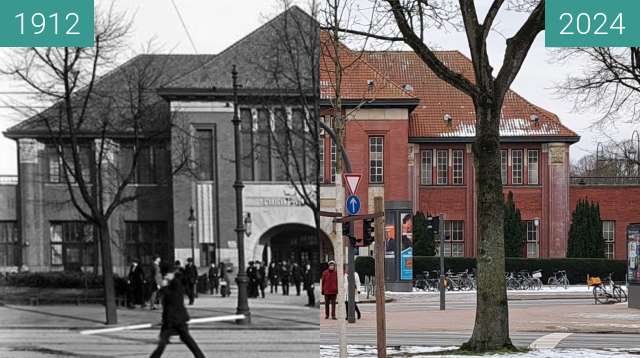 Image avant-après de Mundsburg Bahnhofsgebäude entre 1912 et 21/01/2024