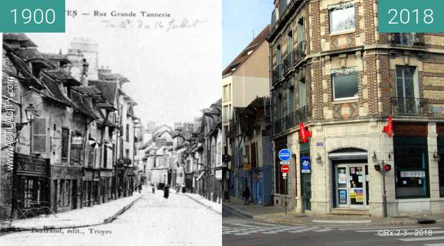 Image avant-après de TROYES - Rue Raymond Poincarré entre 1900 et 20/02/2018
