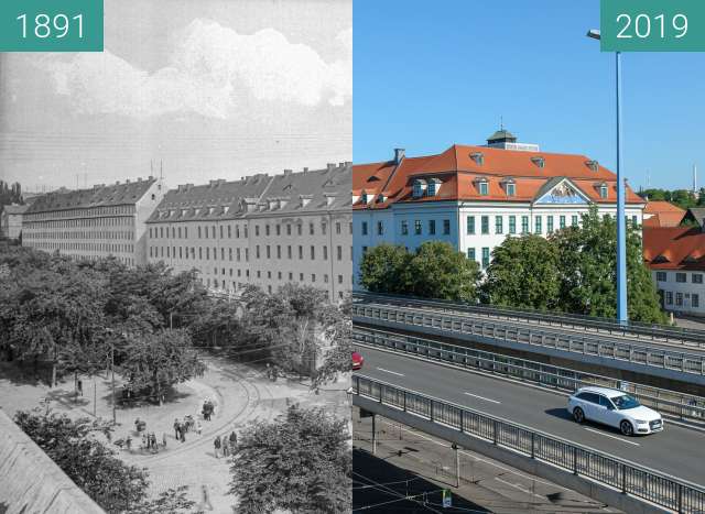 Before-and-after picture of Frankesche Stiftungen between 1891-Jun-20 and 2019-Jul-23