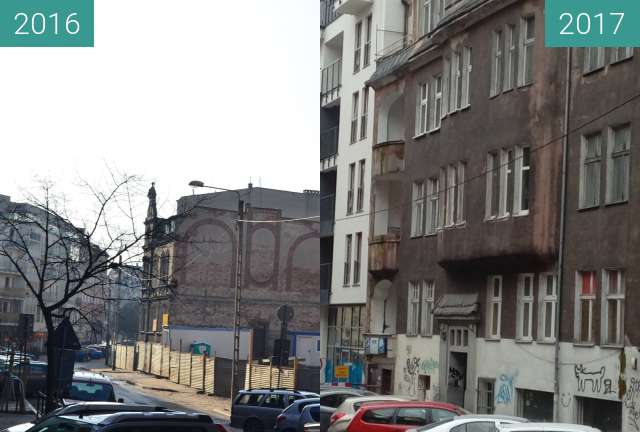 Before-and-after picture of Różana between 2016-Feb-06 and 2017-Dec-18