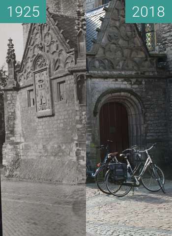Vorher-Nachher-Bild von Portal to the Great Church of  Alkmaar zwischen 1925 und 27.02.2018