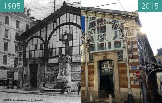Before-and-after picture of Grenoble | Place Sainte Claire (1905) between 1905 and 2015