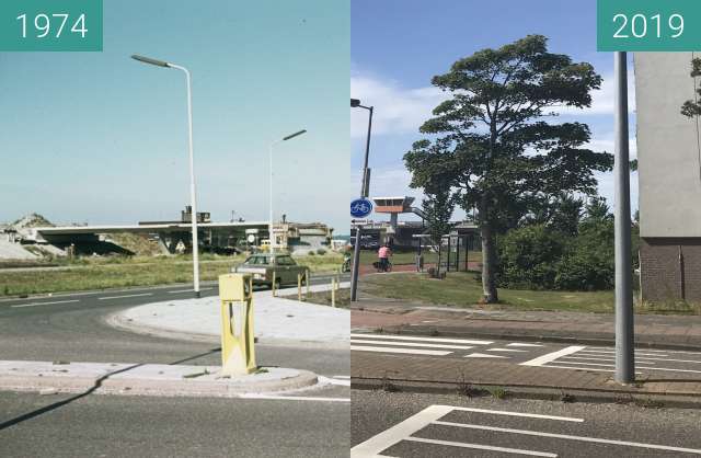 Vorher-Nachher-Bild von Huiswaarderbrug zwischen 1974 und 09.07.2019