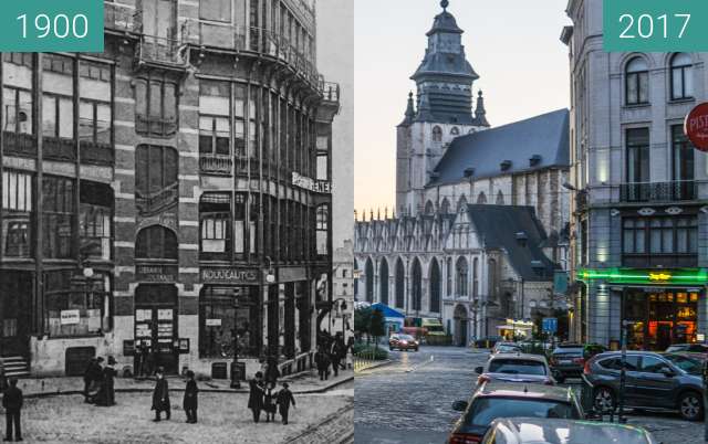 Image avant-après de Maison du Peuple, Bruxelles entre 1900 et 2017