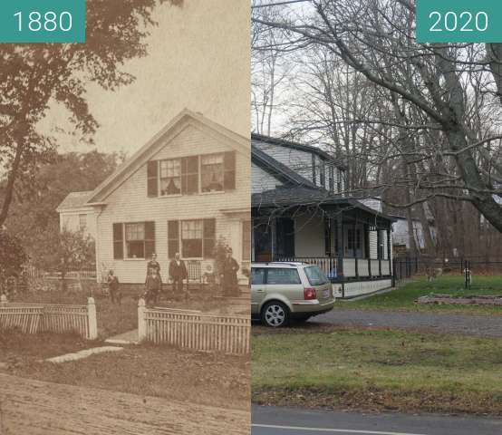 Vorher-Nachher-Bild von High Street House, Belfast, Maine zwischen 1880 und 2020