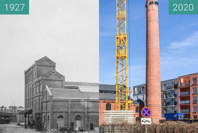 Before-and-after picture of Ulica Wilczak between 1927 and 2020