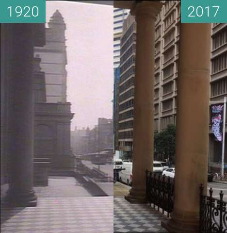 Image avant-après de St James Church, Sydney entre 1920 et 2017