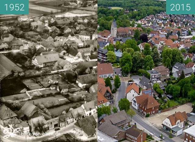 Before-and-after picture of Bad Laer between 1952 and 2015