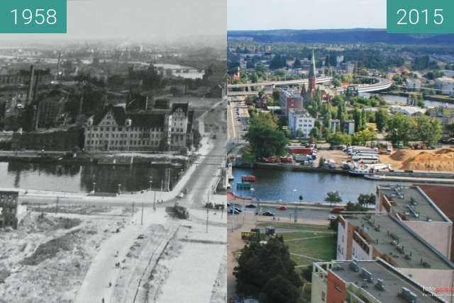 Image avant-après de Nabrzeże Wieleckie entre 1958 et 2015