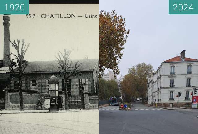 Image avant-après de Châtillon - Compagnie des eaux entre 1920 et 09/11/2024