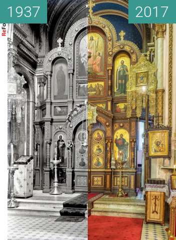 Vorher-Nachher-Bild von Cerkiew św. Aleksandra Newskiego - Ikonostas zwischen 1937 und 21.03.2017