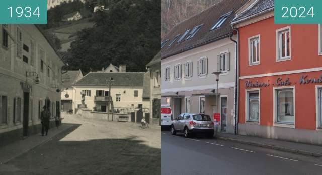 Before-and-after picture of Arnfels between 1934 and 2024-Dec-18