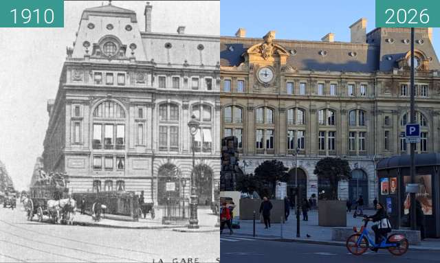 Before-and-after picture of Saint Lazare between 1910 and 2026-Mar-04