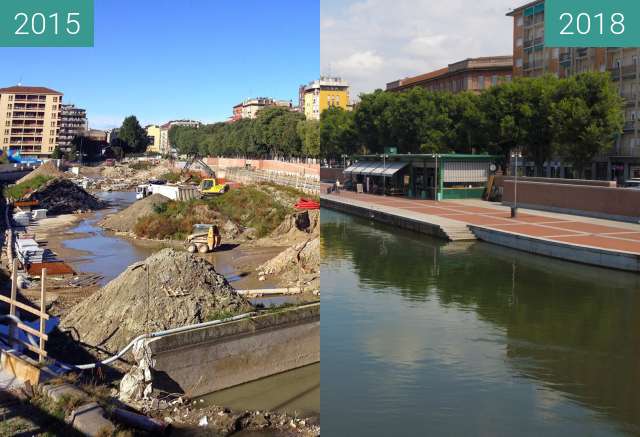 Before-and-after picture of Darsena between 2015 and 2018-Jun-06