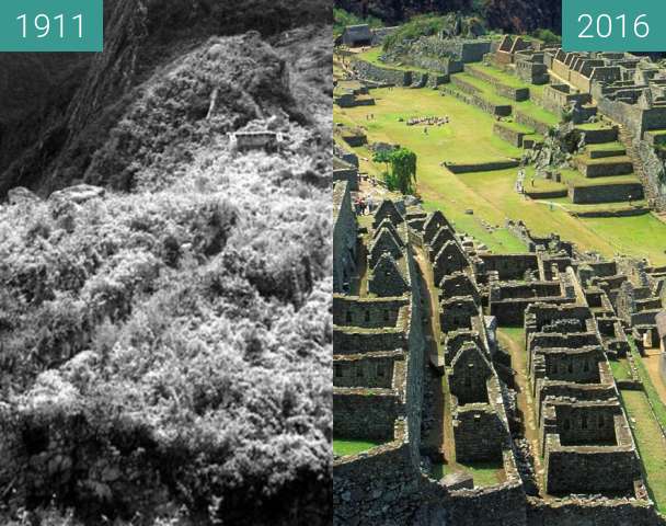 Vorher-Nachher-Bild von Machu Picchu zwischen 1911 und 2016