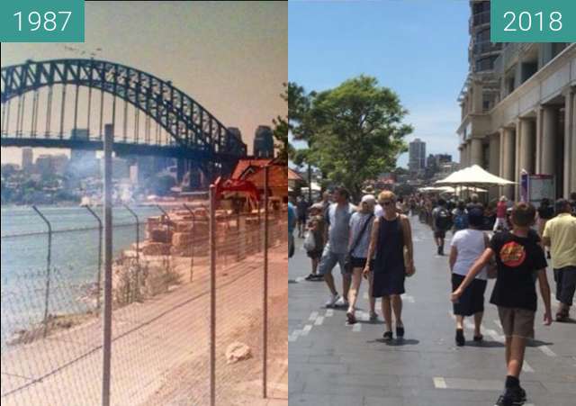 Image avant-après de East Circular Quay entre 1987 et 21/01/2018