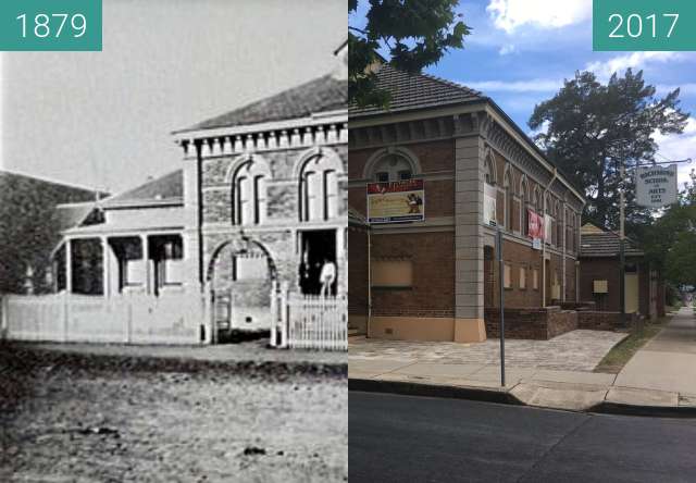 Before-and-after picture of Richmond School of Arts  between 1879 and 2017-Nov-19