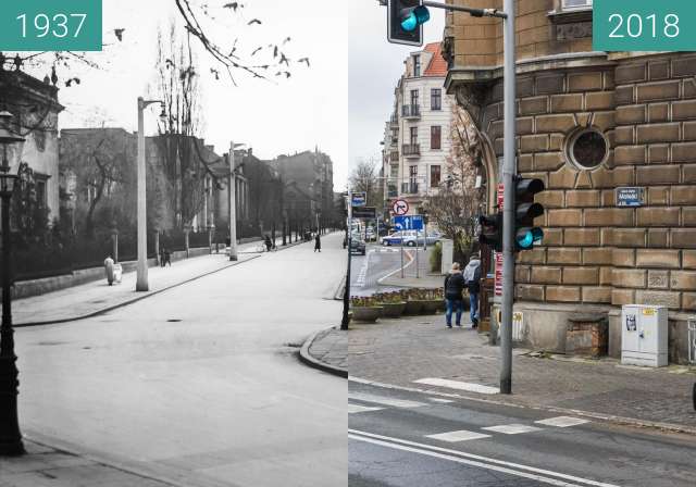 Vorher-Nachher-Bild von Ulica Matejki zwischen 1937 und 2018