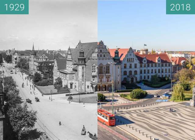 Vorher-Nachher-Bild von Ulice Św. Marcin / Wieniawskiego zwischen 1929 und 2018