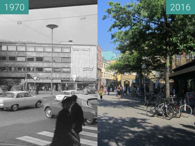 Before-and-after picture of Nikolaiort between 1970 and 2016-Aug-31