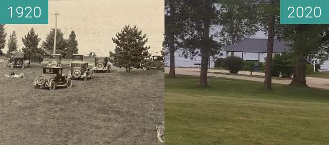 Image avant-après de The City Park; Belfast, Maine entre 1920 et 22/07/2020